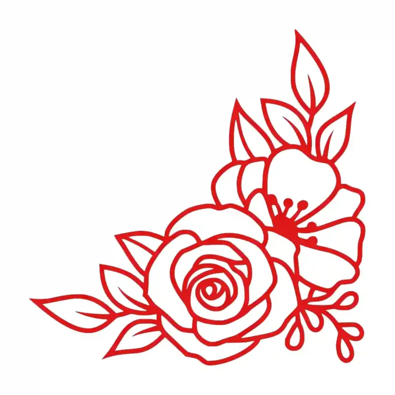 Bloom Corner Wall Stickers Red | Stickers on Wall