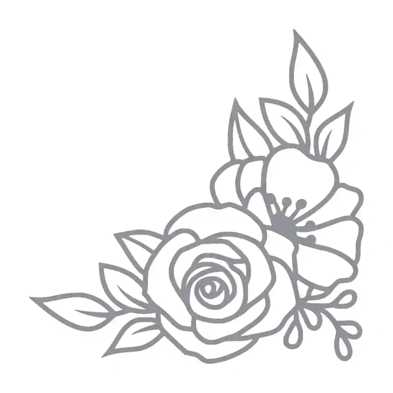 Bloom Corner Wall Stickers Silver | Stickers on Wall