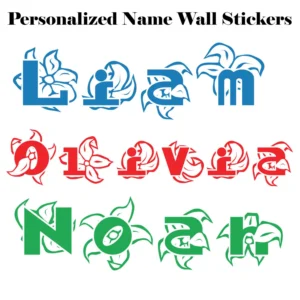 Bloom name wall stickers personalized names