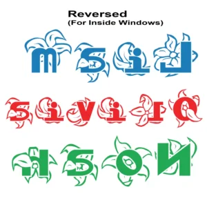 Bloom name wall stickers reversed