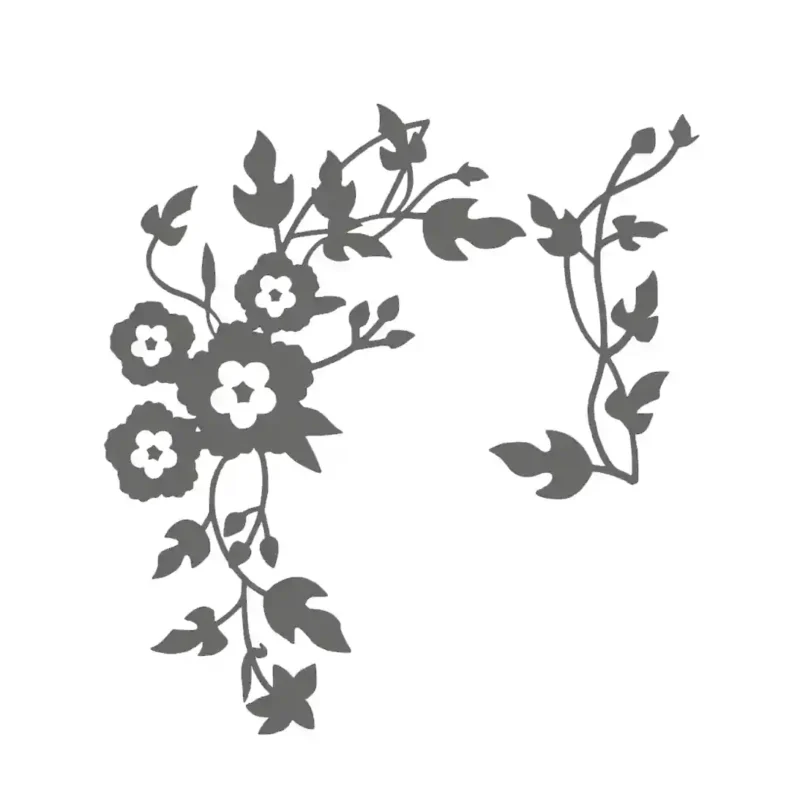 Blooming Vine Wall Stickers Dark Grey | Stickers on Wall