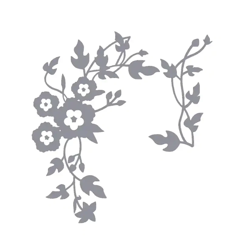 Blooming Vine Wall Stickers Silver | Stickers on Wall