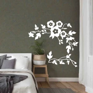 Blooming vine wall stickers white