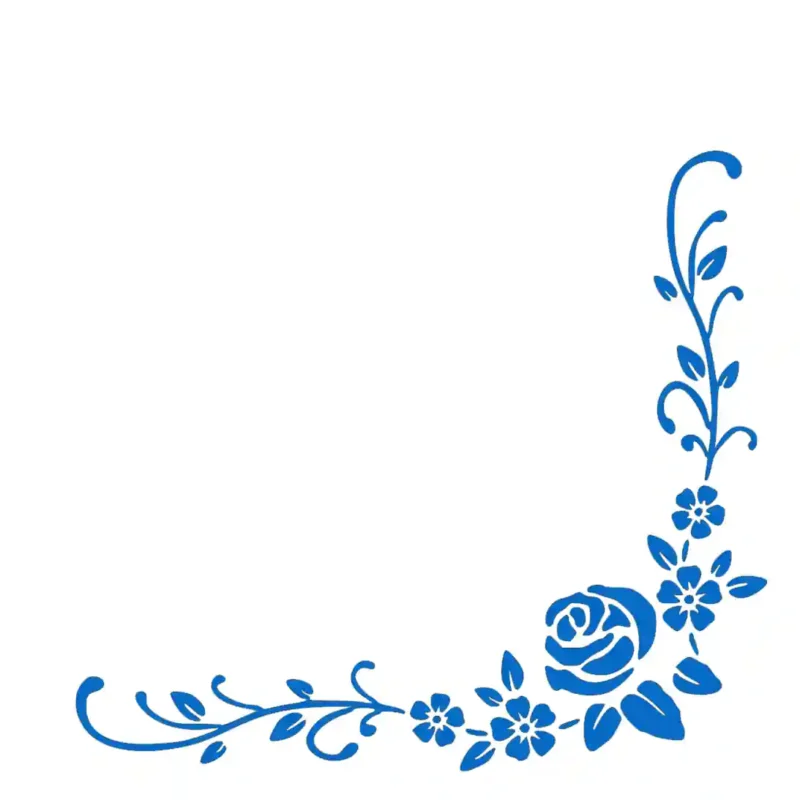 Botanical Corner Wall Stickers Azure Blue | Stickers on Wall