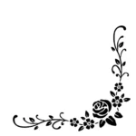 Botanical Corner Wall Stickers Black | Stickers on Wall