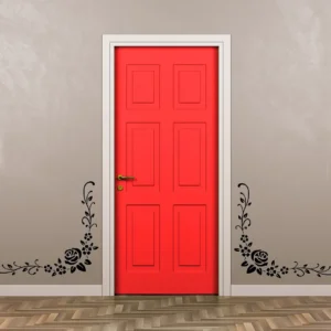 Botanical corner wall stickers dark black