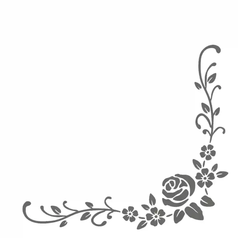 Botanical Corner Wall Stickers Dark Grey | Stickers on Wall