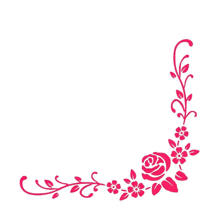 Botanical Corner Wall Stickers Hot Pink | Stickers on Wall