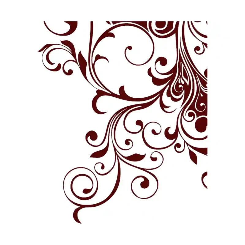 Curls Corner Wall Stickers Burgundy | Stickers on Wall