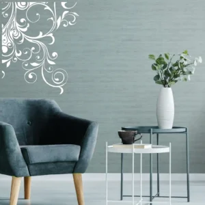 Curls corner wall stickers white