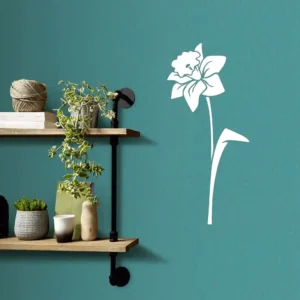 Daffodil flower wall stickers white