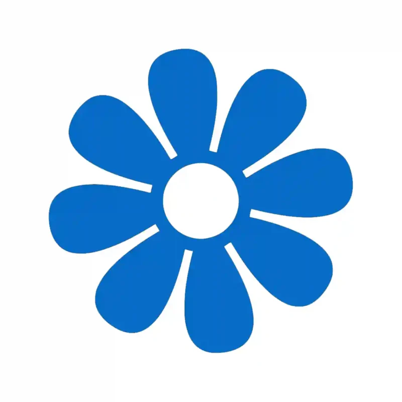 Daisy Flower Wall Stickers Azure Blue | Stickers on Wall