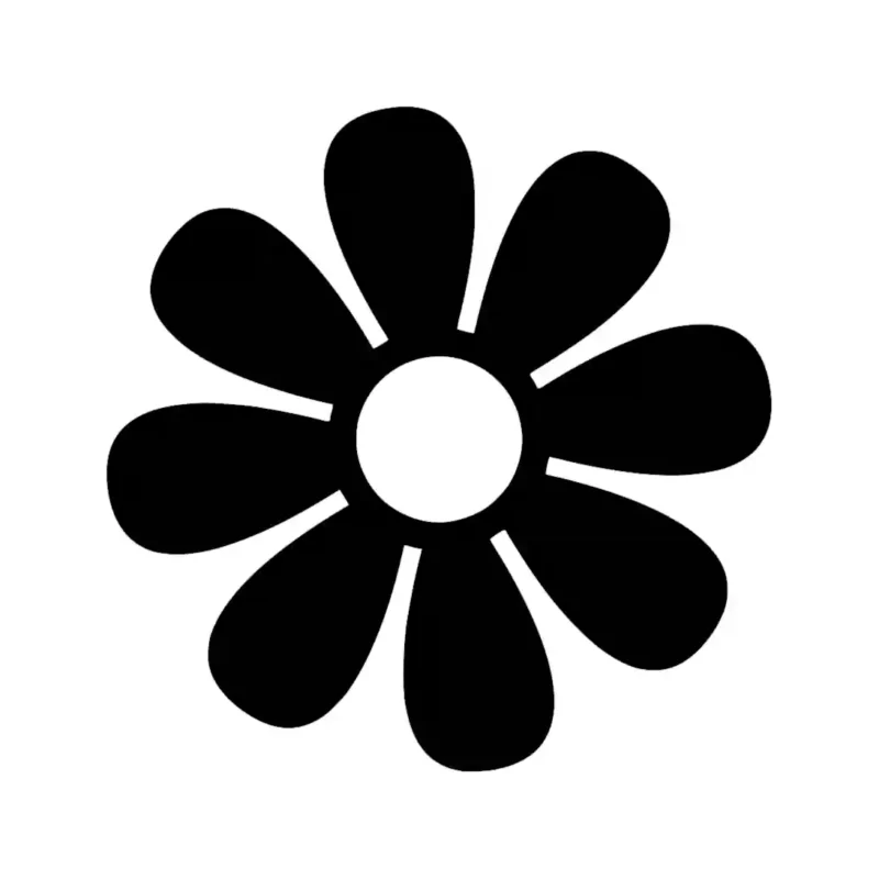Daisy Flower Wall Stickers Black | Stickers on Wall