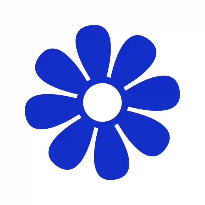 Daisy Flower Wall Stickers Brilliant Blue | Stickers on Wall