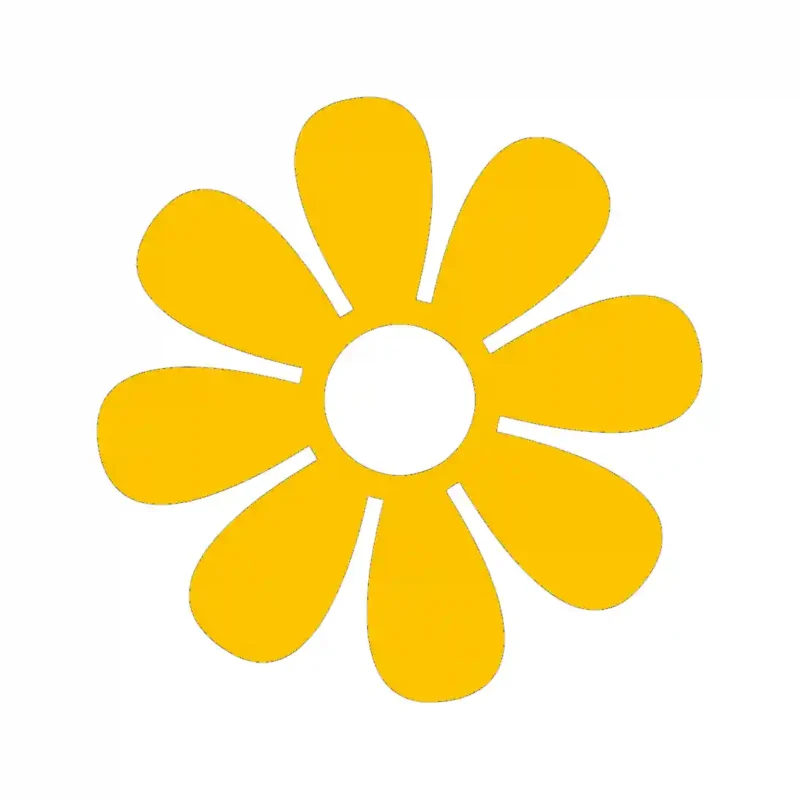 Daisy Flower Wall Stickers Golden Yellow | Stickers on Wall