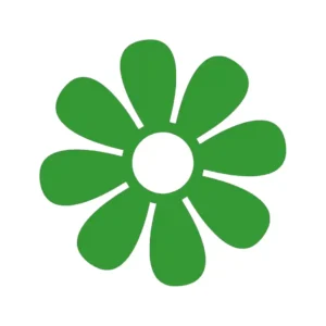 Daisy flower wall stickers mid green