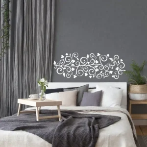 Elegant vine wall stickers white