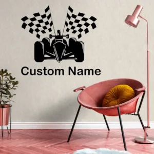 F1 personalized wall stickers dark black