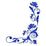 Floral Corner Wall Stickers Brilliant Blue | Stickers on Wall