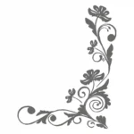 Floral Corner Wall Stickers Dark Grey | Stickers on Wall