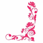 Floral Corner Wall Stickers Hot Pink | Stickers on Wall
