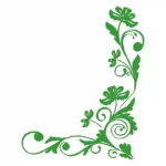 Floral Corner Wall Stickers Mid Green | Stickers on Wall