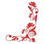 Floral Corner Wall Stickers Red | Stickers on Wall