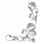 Floral Corner Wall Stickers Silver | Stickers on Wall