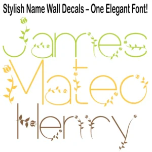 Floral font wall stickers