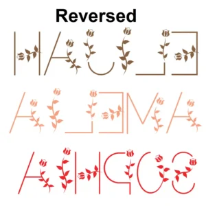 Floral font wall stickers reversed