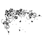Floral Garland Wall Stickers Black | Stickers on Wall