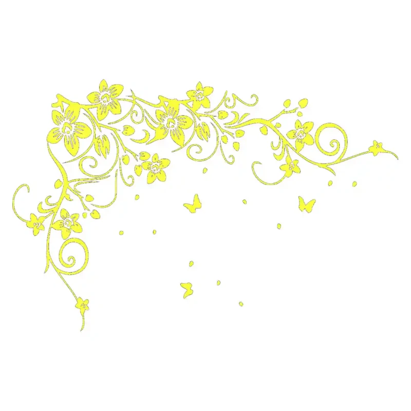 Floral Garland Wall Stickers Lemon | Stickers on Wall