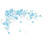 Floral Garland Wall Stickers Light Blue | Stickers on Wall