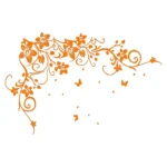 Floral Garland Wall Stickers Orange | Stickers on Wall