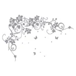 Floral Garland Wall Stickers Silver | Stickers on Wall