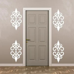 Flourish corner wall stickers white