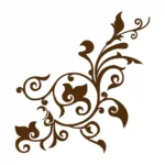 Flourish Pattern Wall Stickers Brown | Stickers on Wall