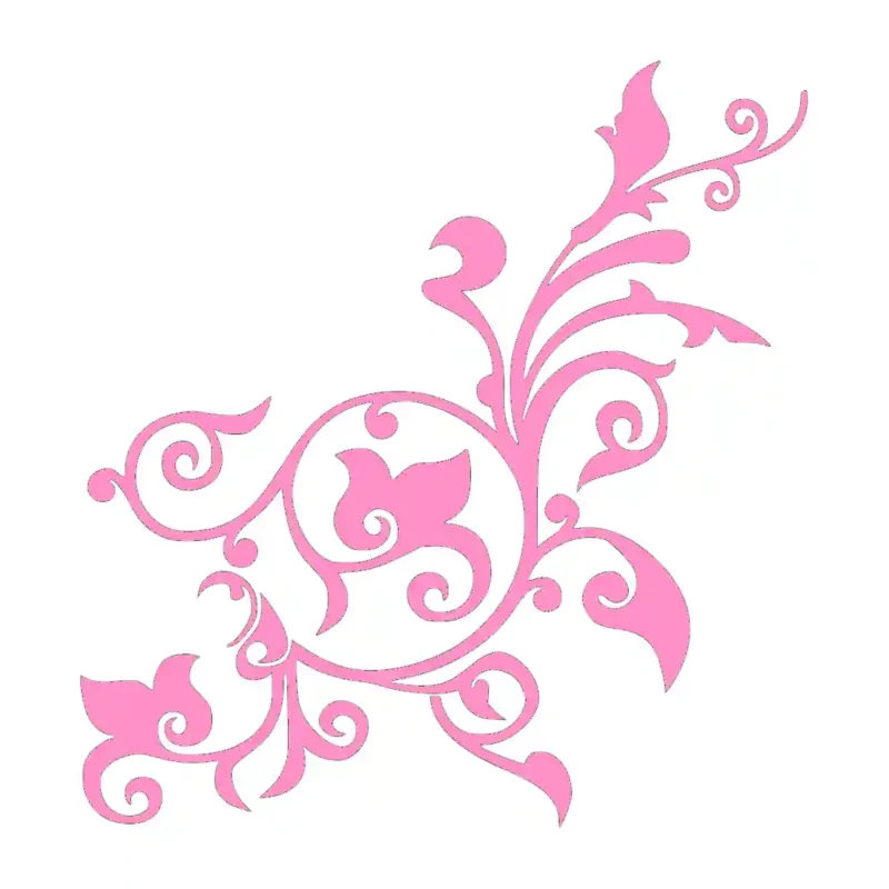 Flourish Pattern Wall Stickers Bubblegum | Stickers on Wall