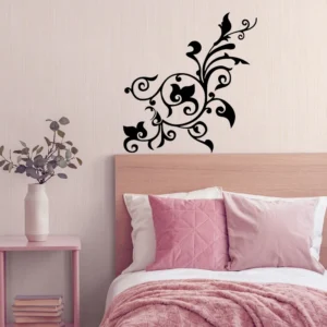 Flourish pattern wall stickers dark black