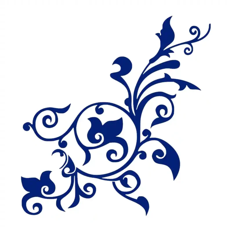 Flourish Pattern Wall Stickers Medium Blue | Stickers on Wall