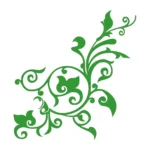 Flourish Pattern Wall Stickers Mid Green | Stickers on Wall
