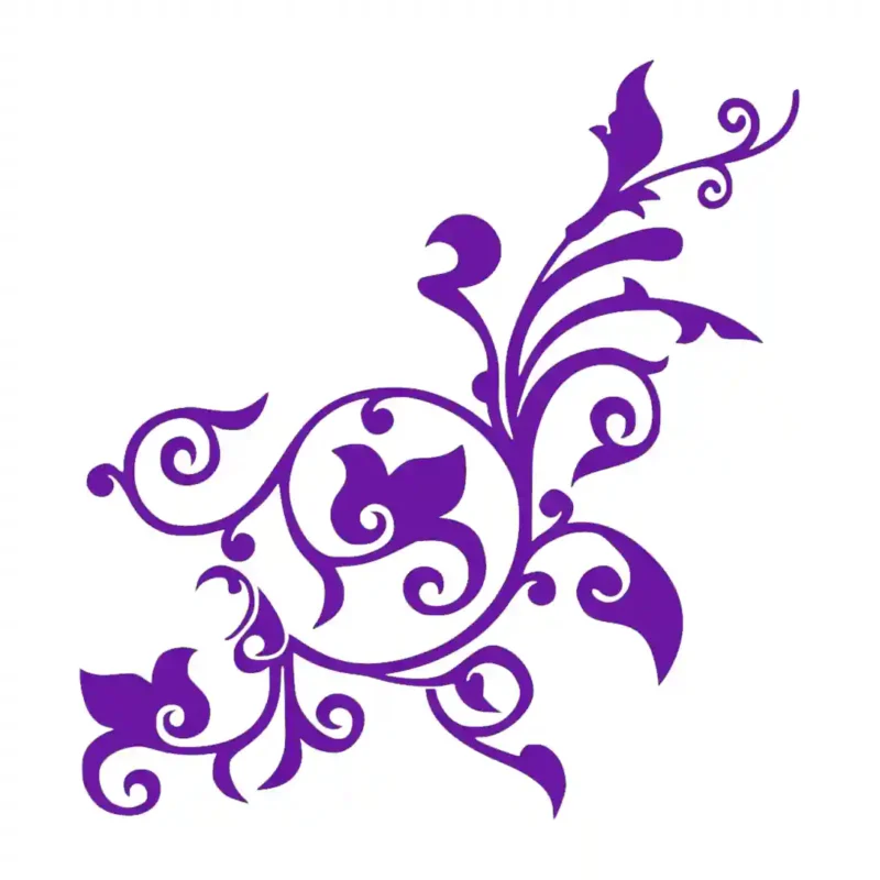 Flourish Pattern Wall Stickers Perfect Purple | Stickers on Wall
