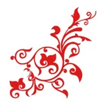 Flourish Pattern Wall Stickers Red | Stickers on Wall