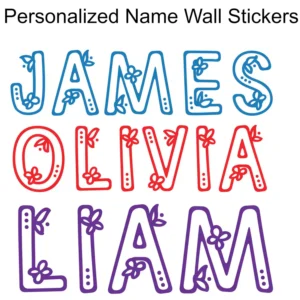 Flower font wall stickers personalized names