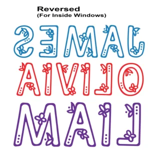 Flower font wall stickers reversed