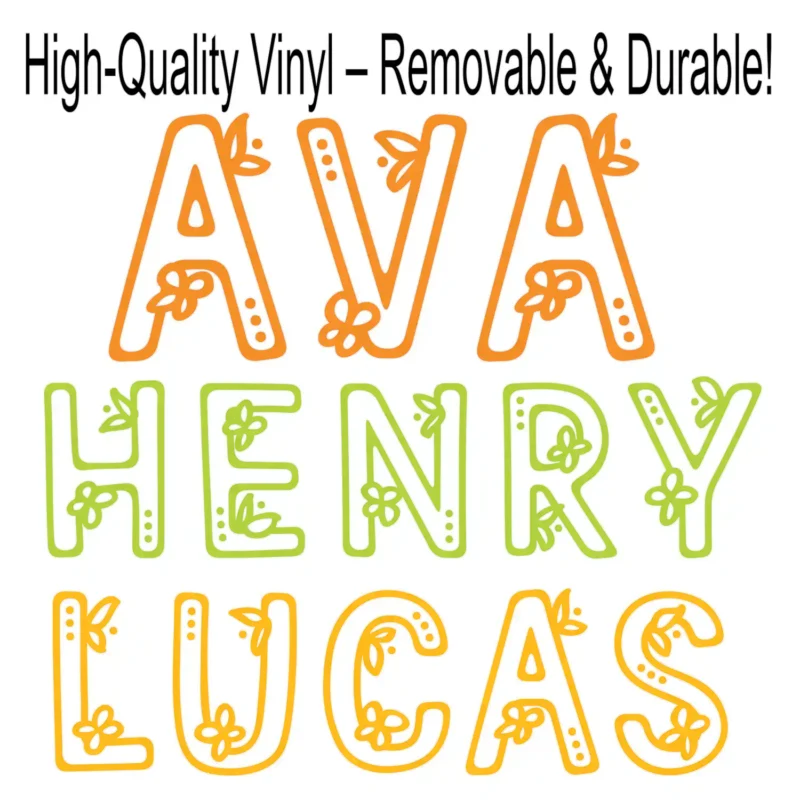 Flower Font Wall Stickers Vinyl Quality | Stickers on Wall