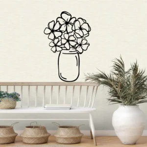 Flower jar wall stickers