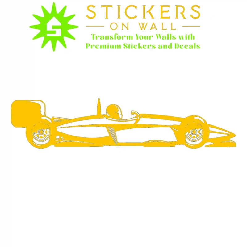 Formula Car Wall Stickers Golden Yellow | Stickers on Wall