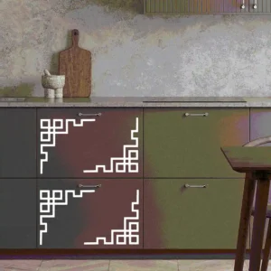 Geometric corner wall stickers white