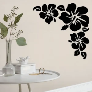 Hibiscus corner wall stickers